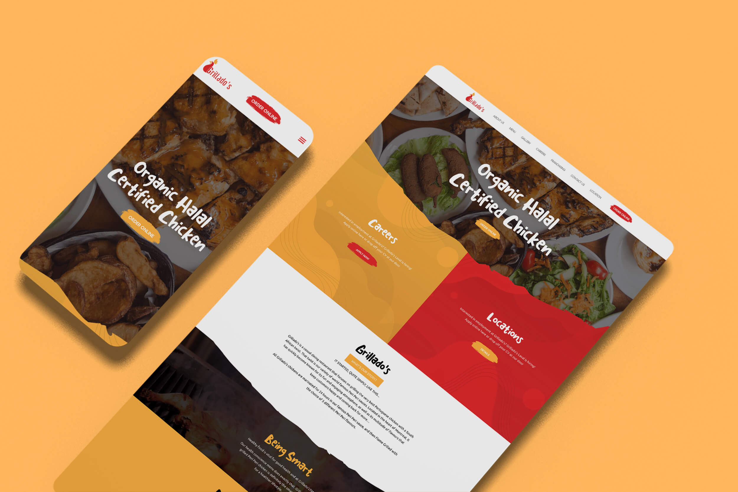 Website mockup of Grillado's